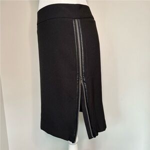 Banana Republic Black Pencil Skirt w/Faux Leather Trimmed Side Zipper, 6